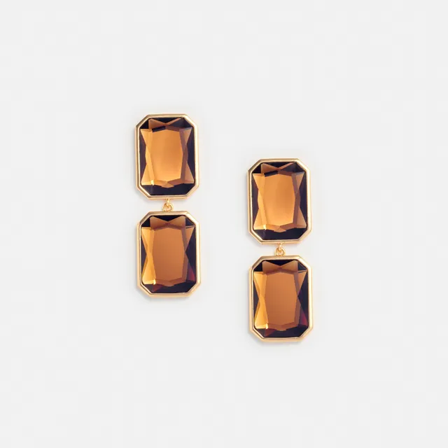 Self Portrait Amber Tiered Ohrringe Gold Bernstein