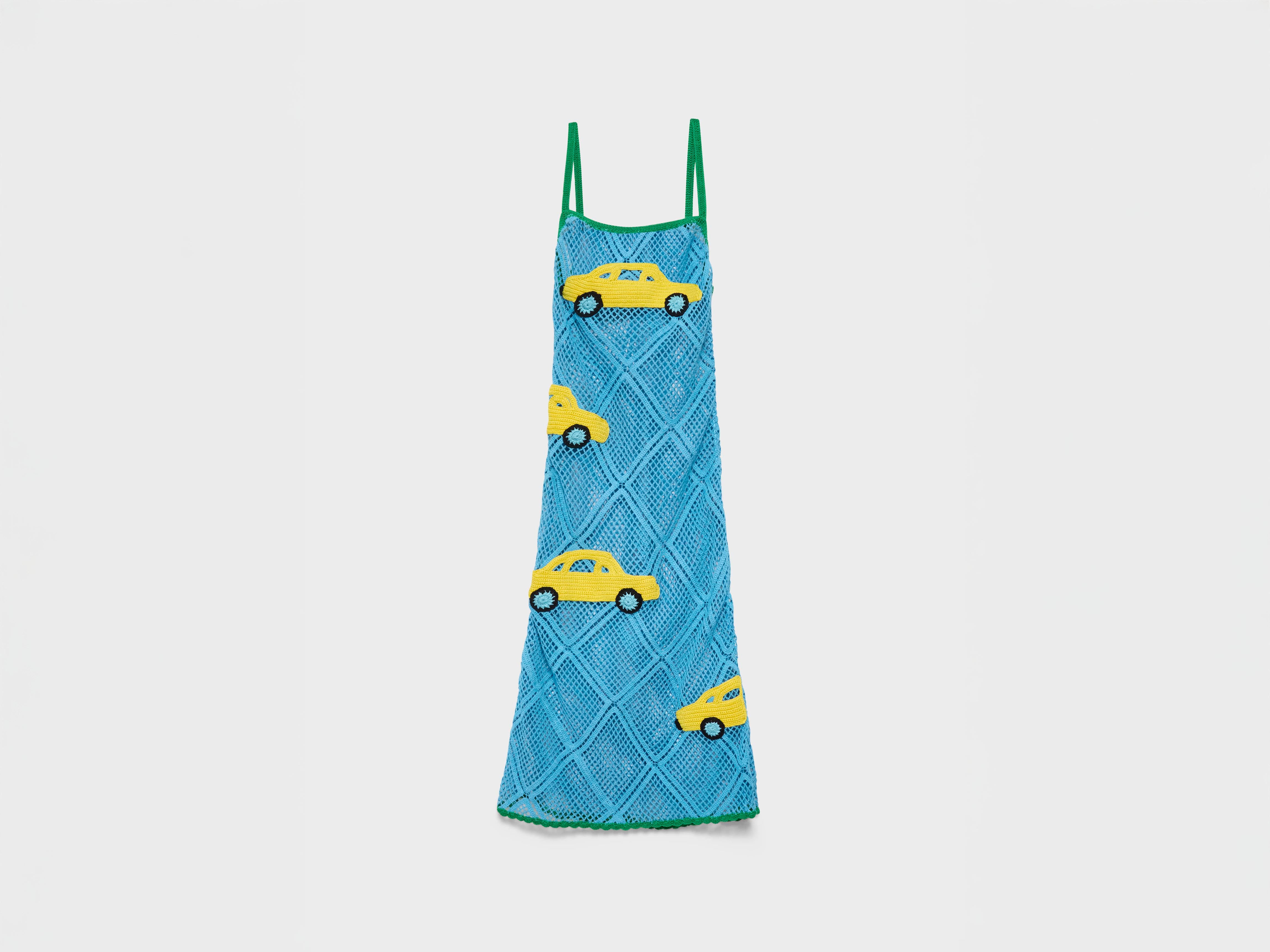 J.W.Anderson Car Dress Kleid Sky Blue Baumwolle