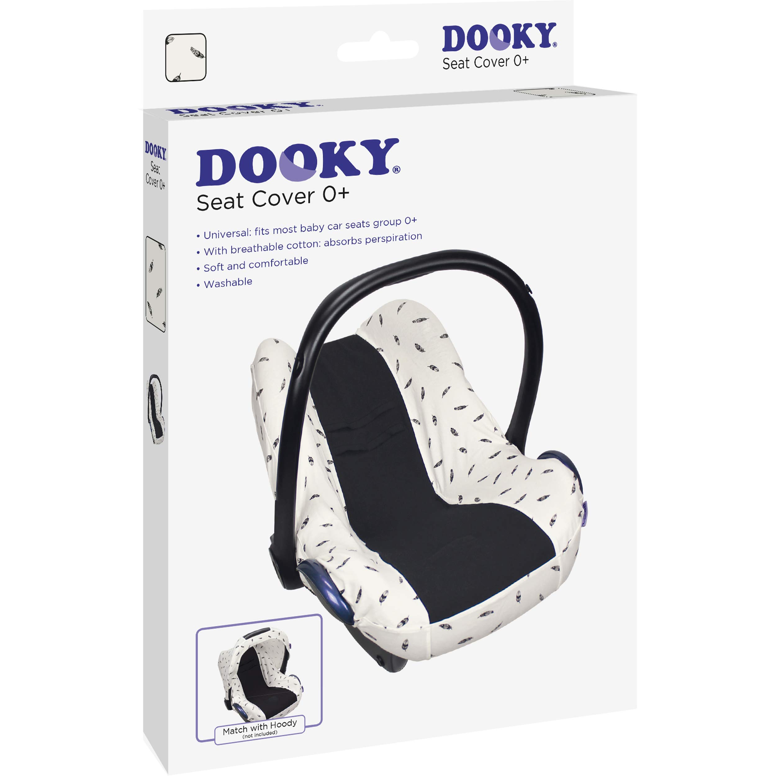 Dooky Hoody Combi Pack Sonnenschutz Babyschale Black Feather Weiß