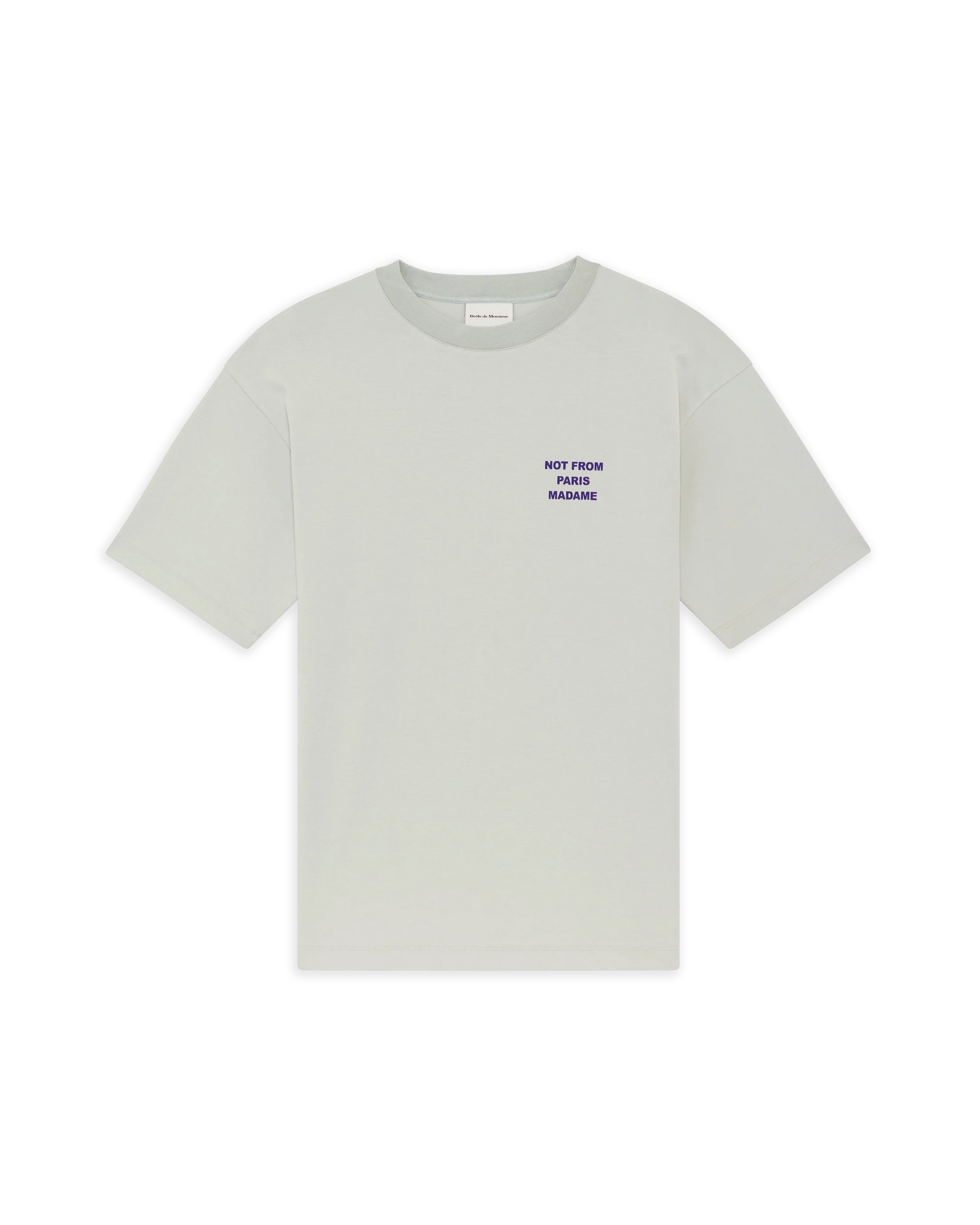 Drôle De Monsieur Bold Slogan T-Shirt Grau Baumwolle
