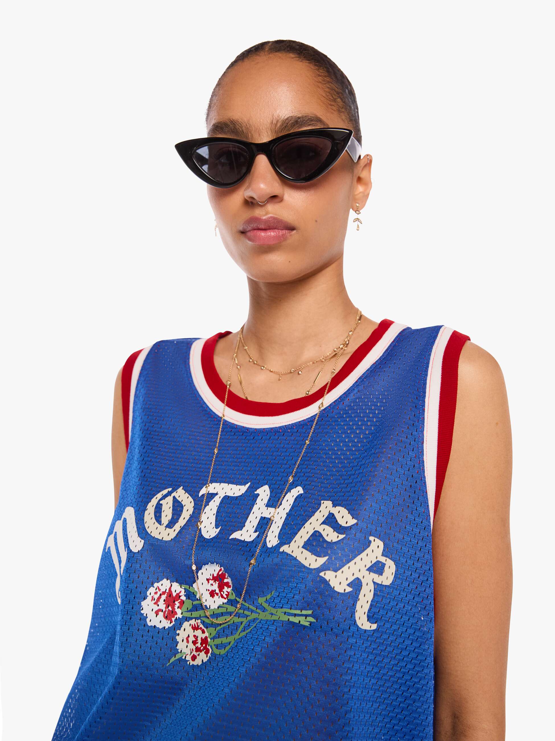 Mother Tees The Court Crusher Tank Top Blau Jersey