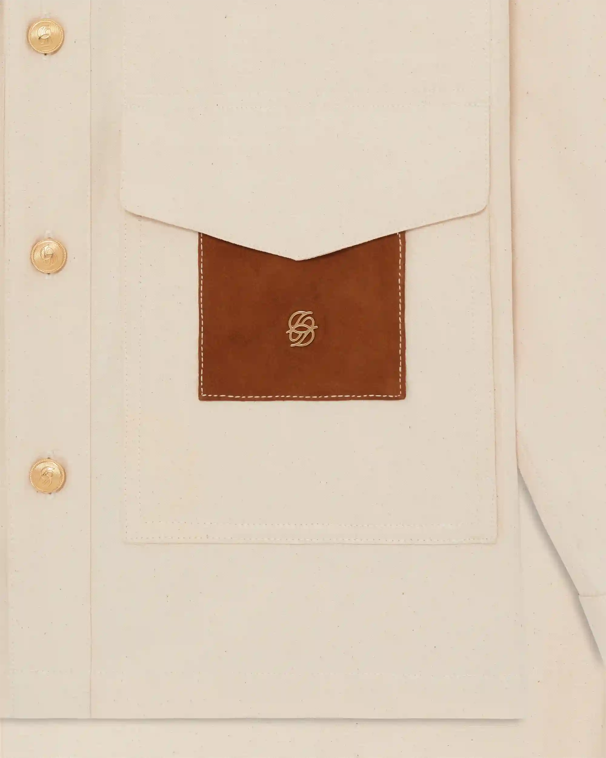 Drôle De Monsieur Work Jacke Baumwolle Off White