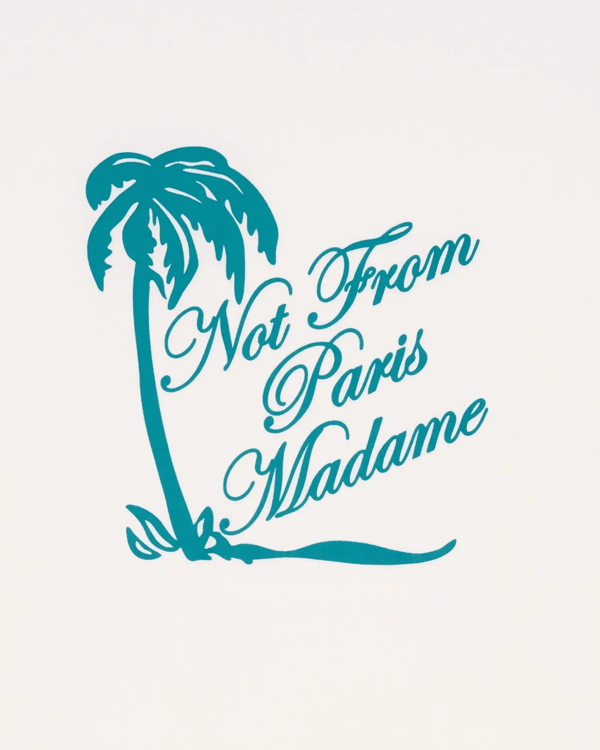 Drôle De Monsieur Slogan Palmiers T-Shirt Off White Baumwolle