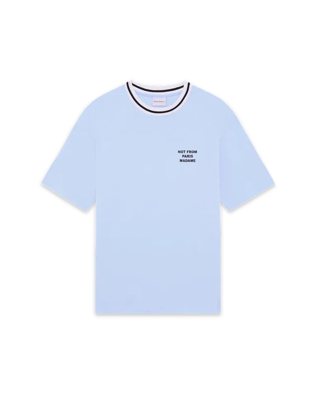 Drôle De Monsieur Slogan Sport T-Shirt Hellblau