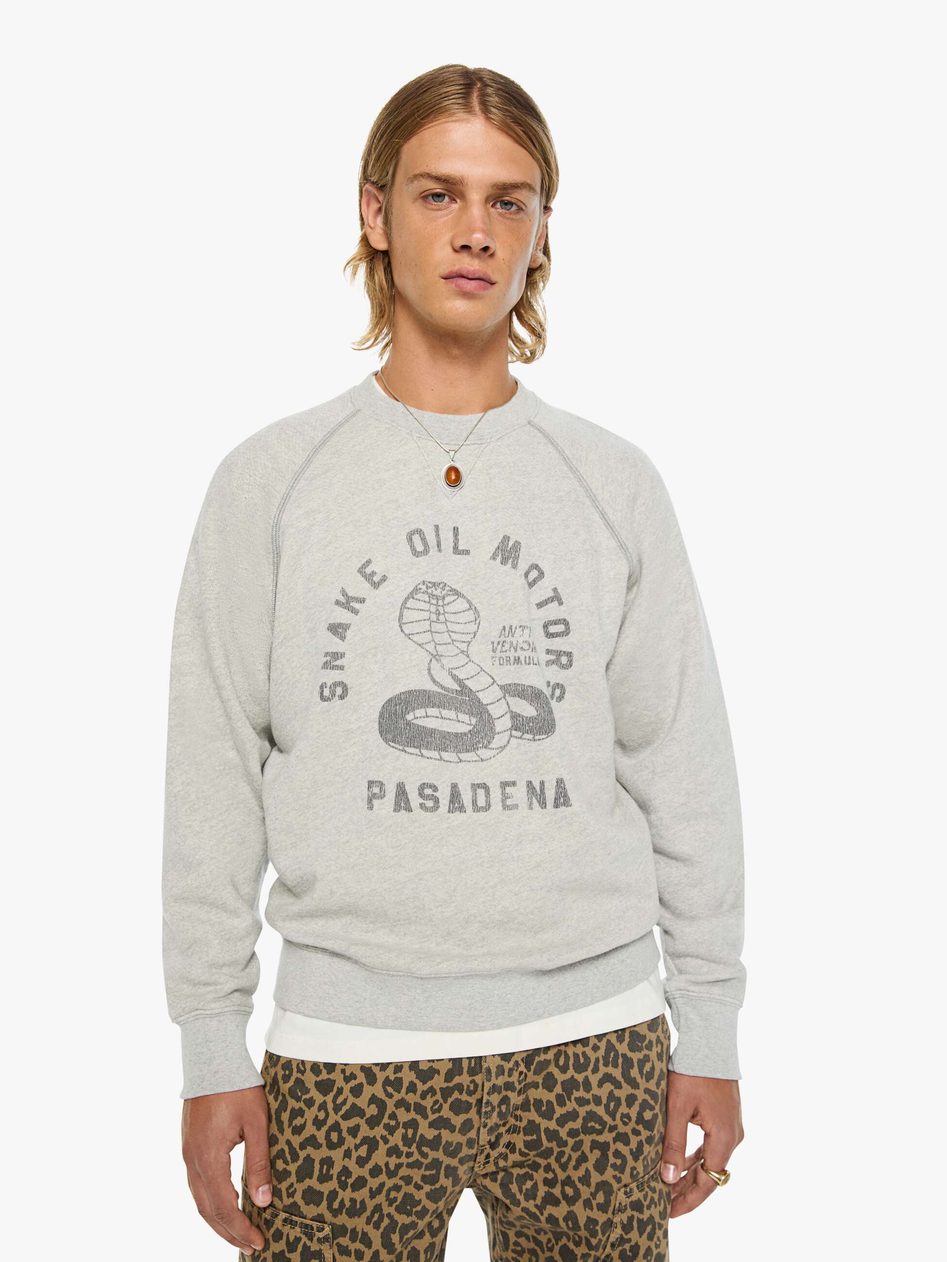 Mother The Champ Sweatshirt Snake Oil Motors Grau