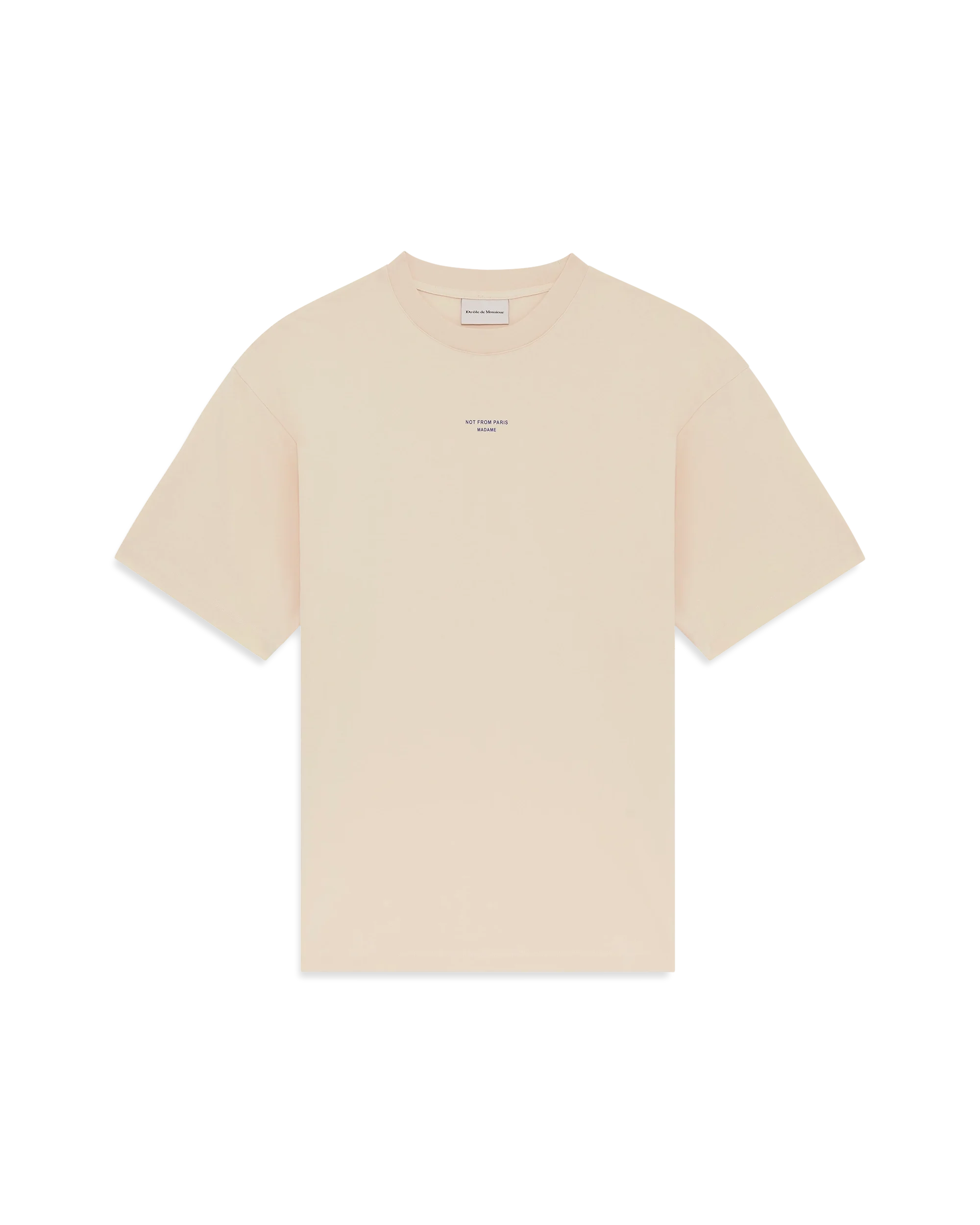 Drôle De Monsieur Slogan Classique T-Shirt Sand Baumwolle