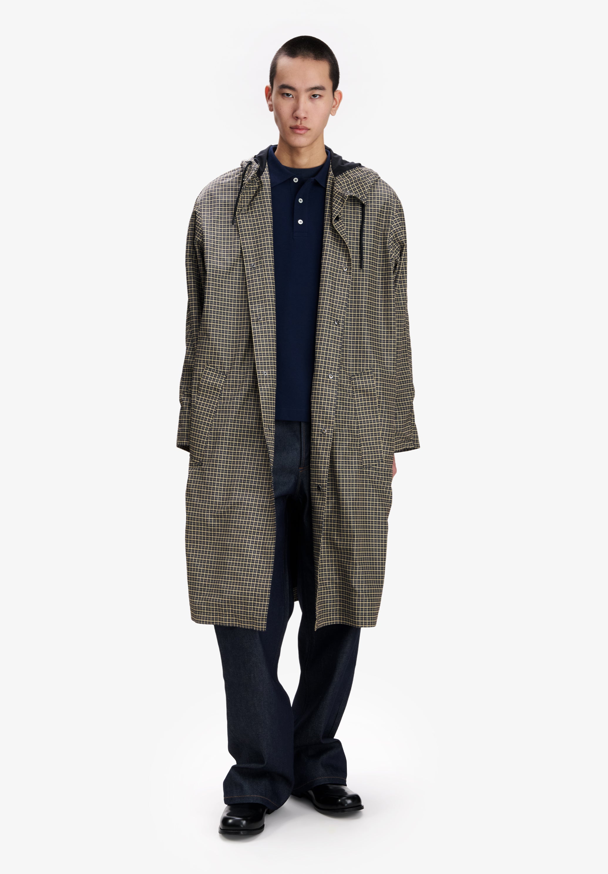 A.P.C. Lange weite khakifarbene Parka Mantel Khaki Unisex
