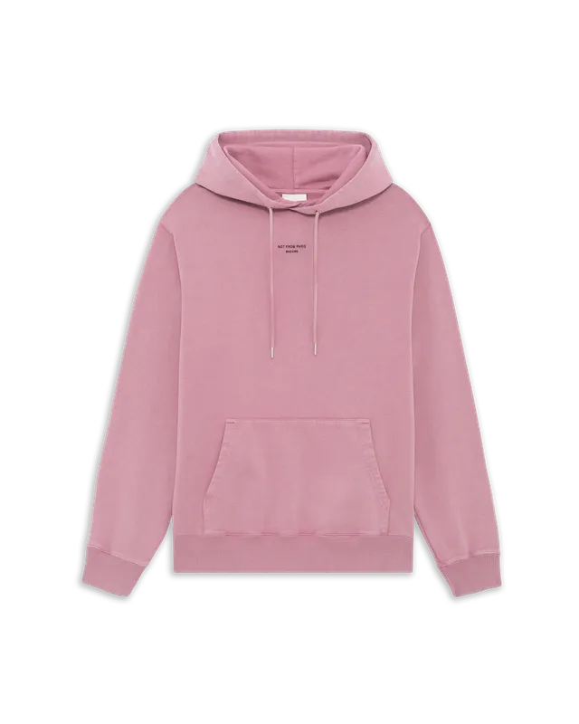 Drôle De Monsieur Washed Classic Slogan Hoodie Hoodie Dunkelrosa