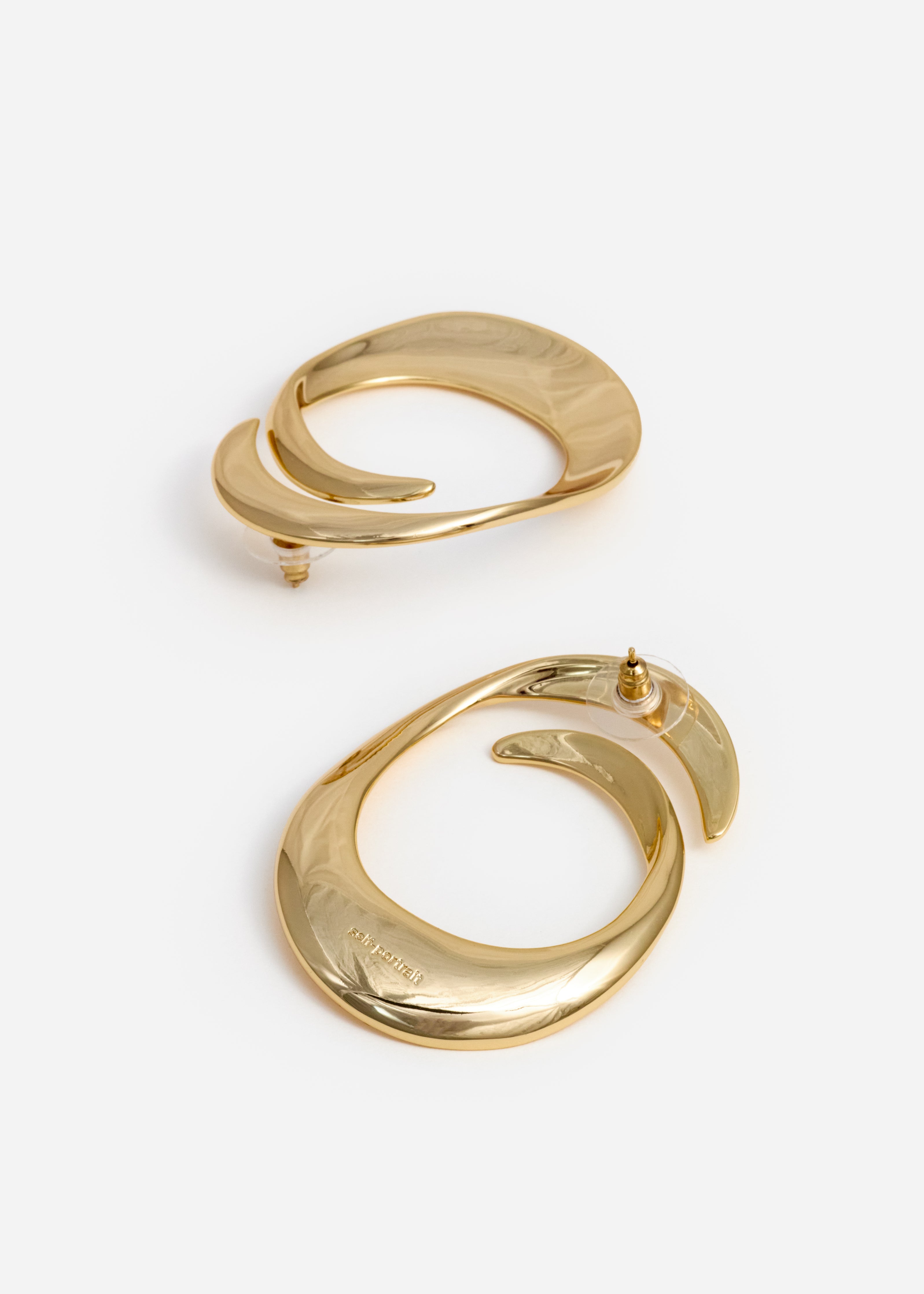 Self Portrait Gold Swirl Earrings Ohrringe Gold One Size