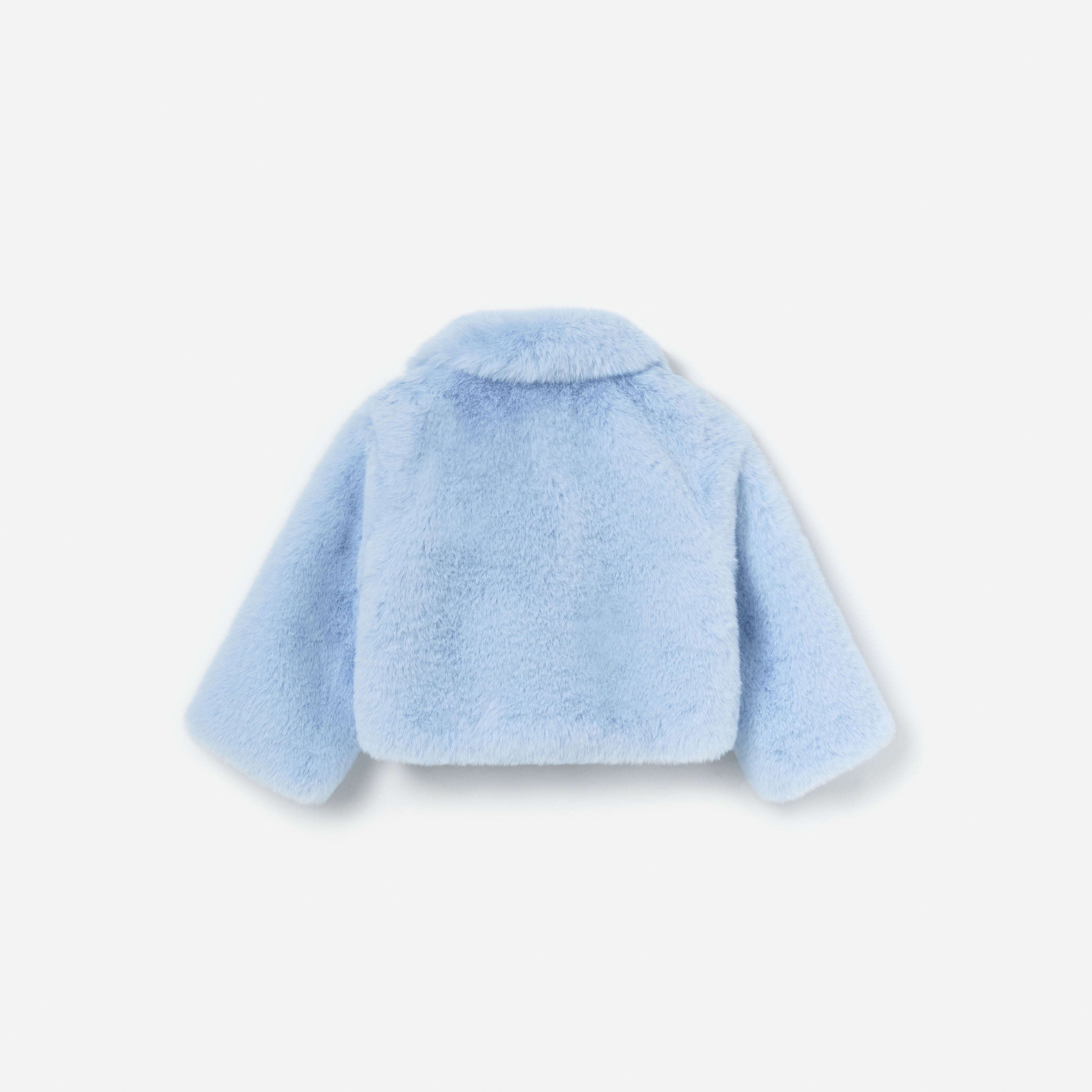 Self Portrait Blue Faux Fur Bow Jacke Blau Kunstfell Kinder
