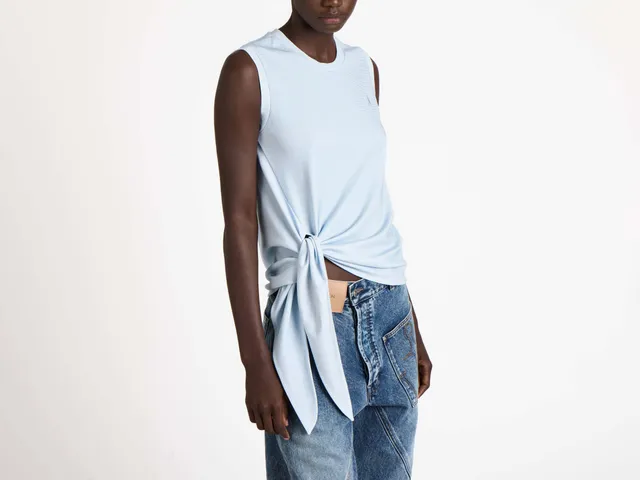 J.W.Anderson Hem Knot Tank Top Damen weiß-blau Jersey
