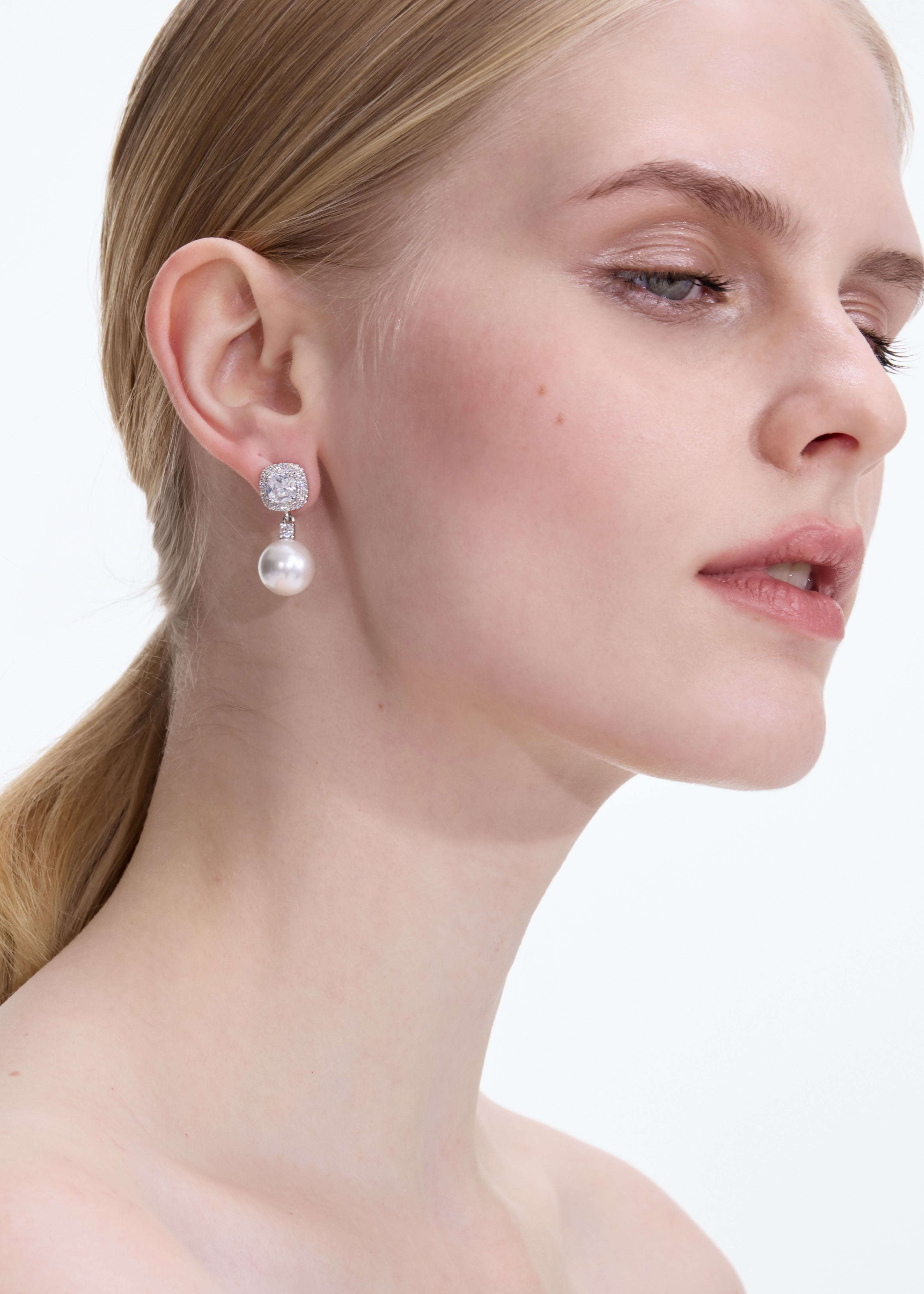 Self Portrait Crystal Pearl Ohrringe Silber Perle 2,8 cm