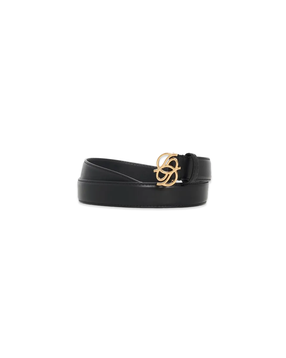 Drôle De Monsieur Ceinture Monogramme Gürtel Schwarz Leder