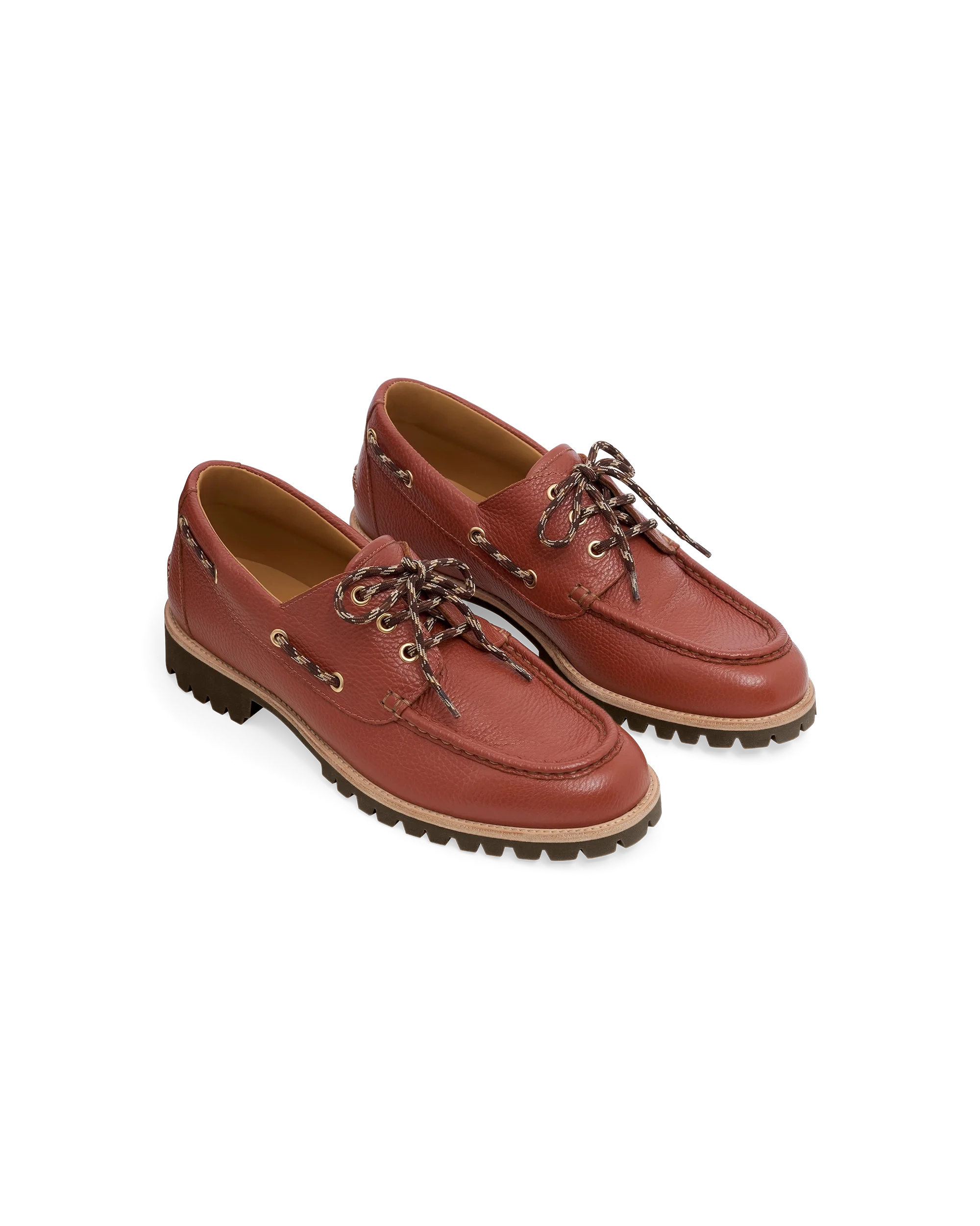 Drôle De Monsieur Chaussure Bateau Bootsschuh Braun Leder