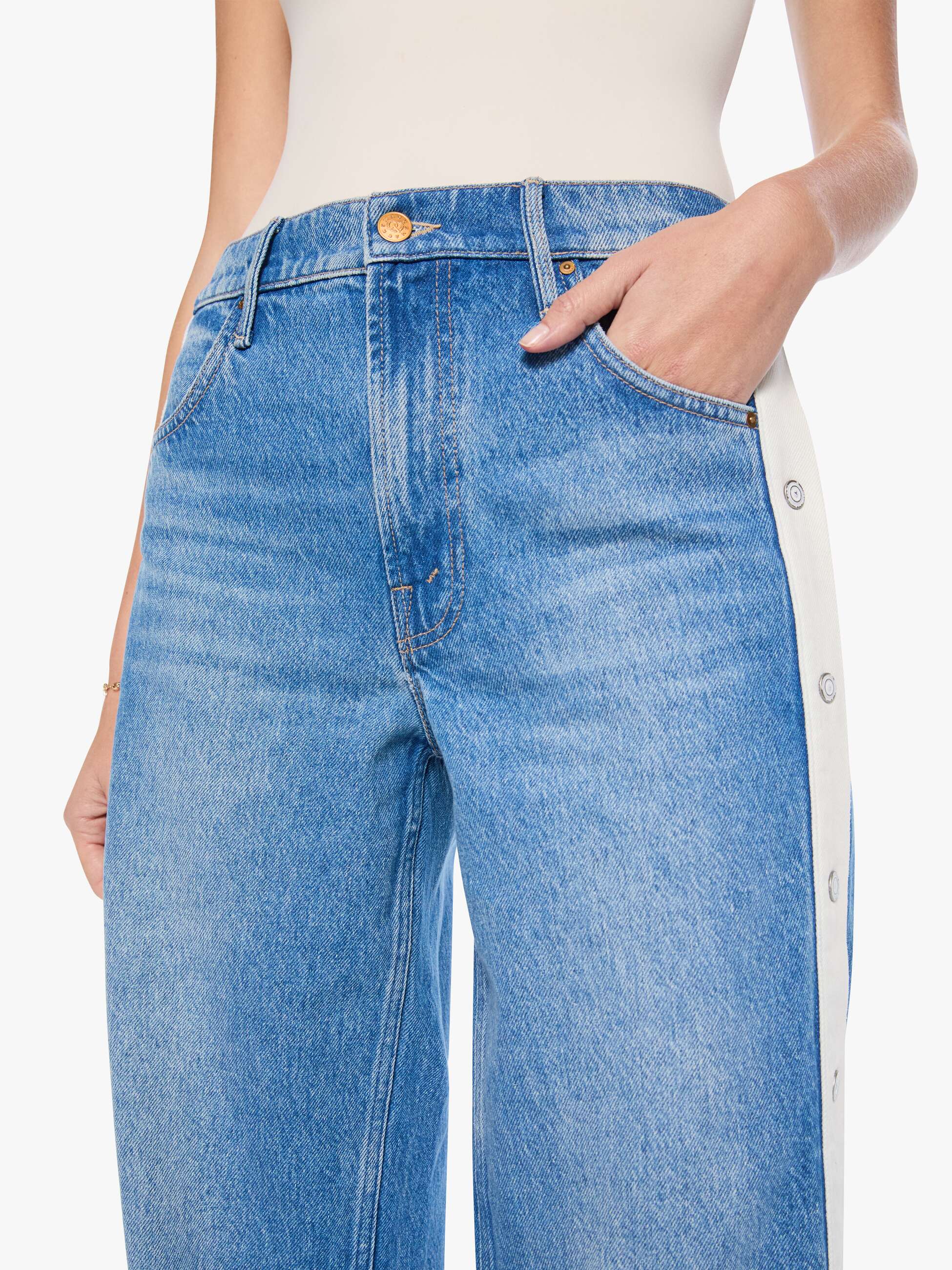 Mother Snacks Skimp Jeans Blau Wide Leg Recycled