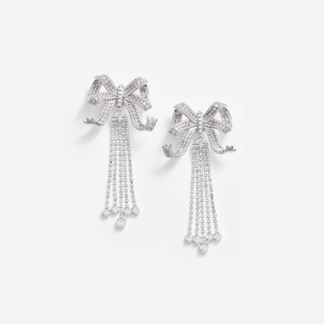 Self Portrait Large Crystal Bow Ohrringe Silber Kristall