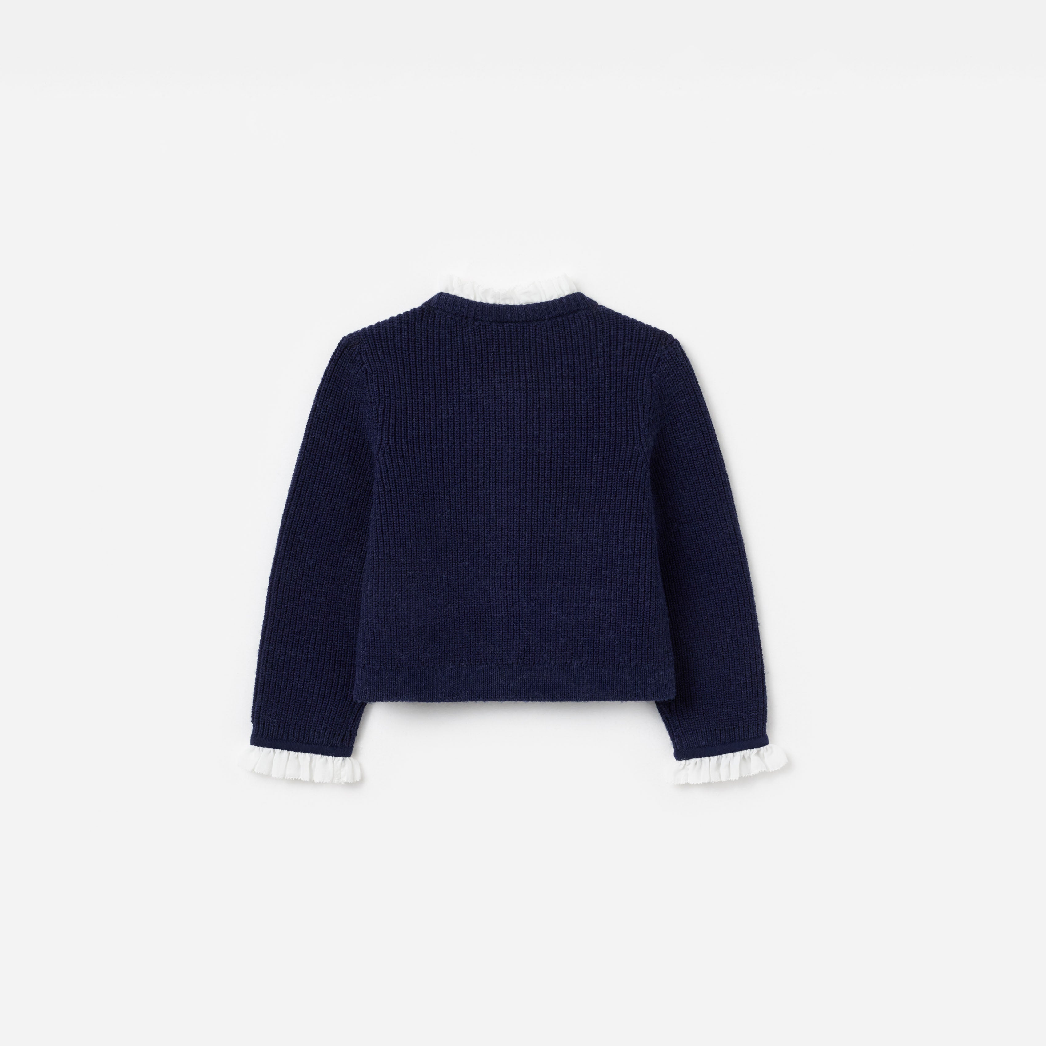 Self Portrait Knitwear Strickjacke Marine Bouclé Pailletten