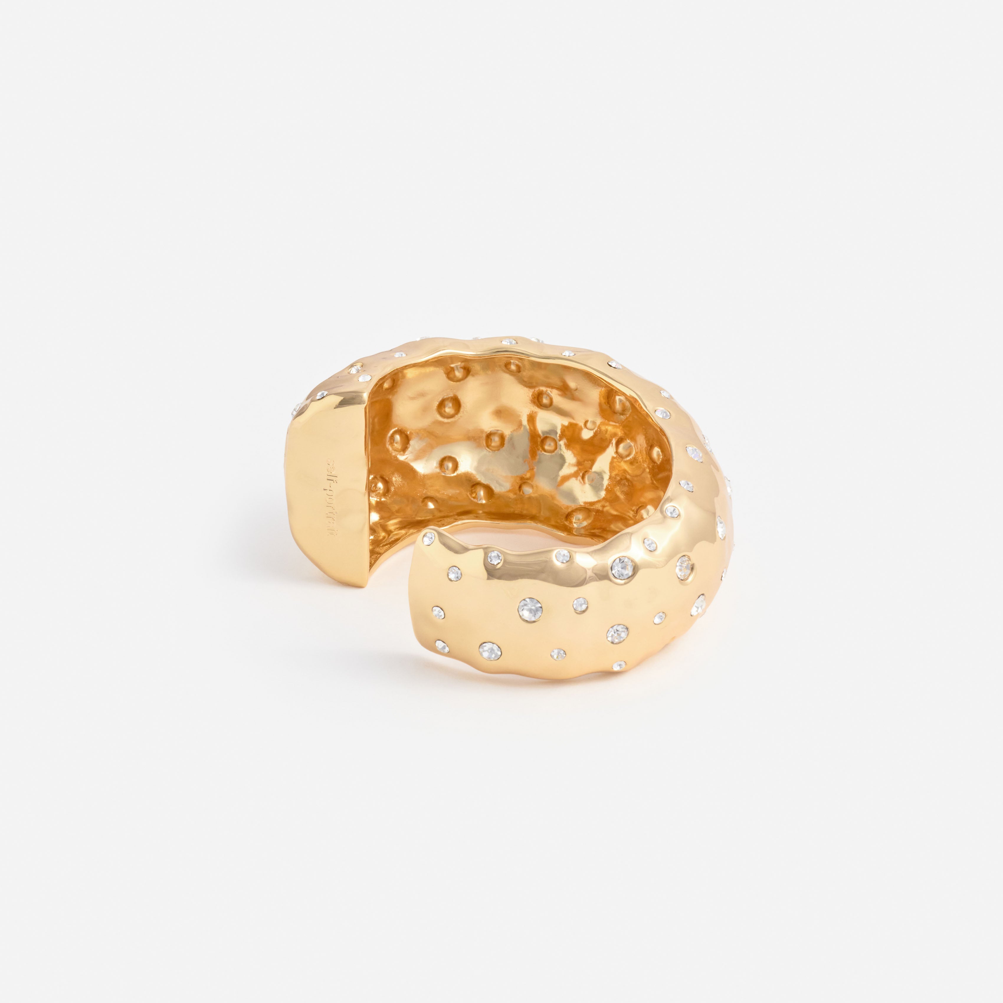 Self Portrait Jewellery Mottled Gold Crystal Armreif Gold One Size