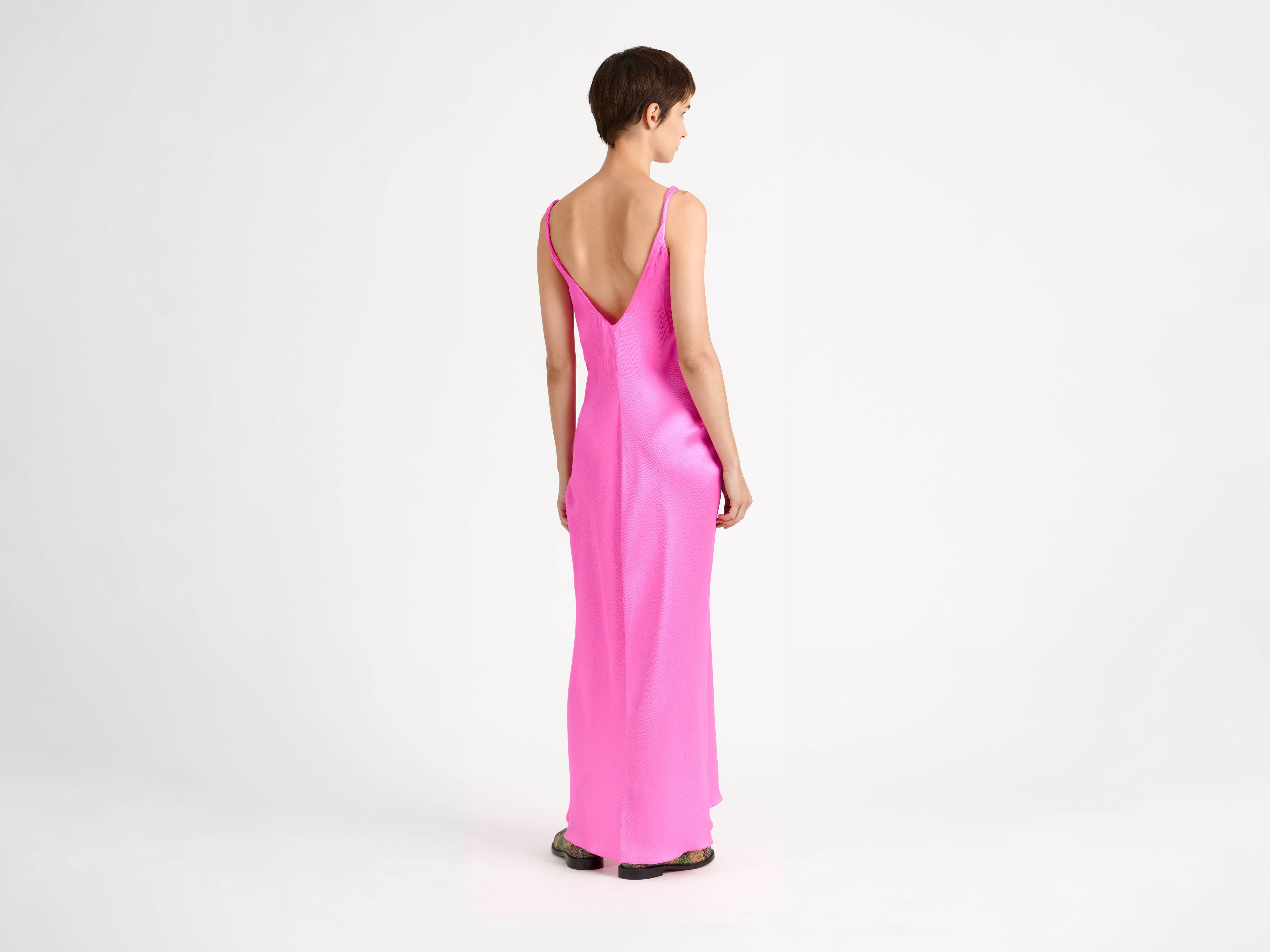 J.W.Anderson Dresses Knotted Waist Longline Kleid Rosa Seide