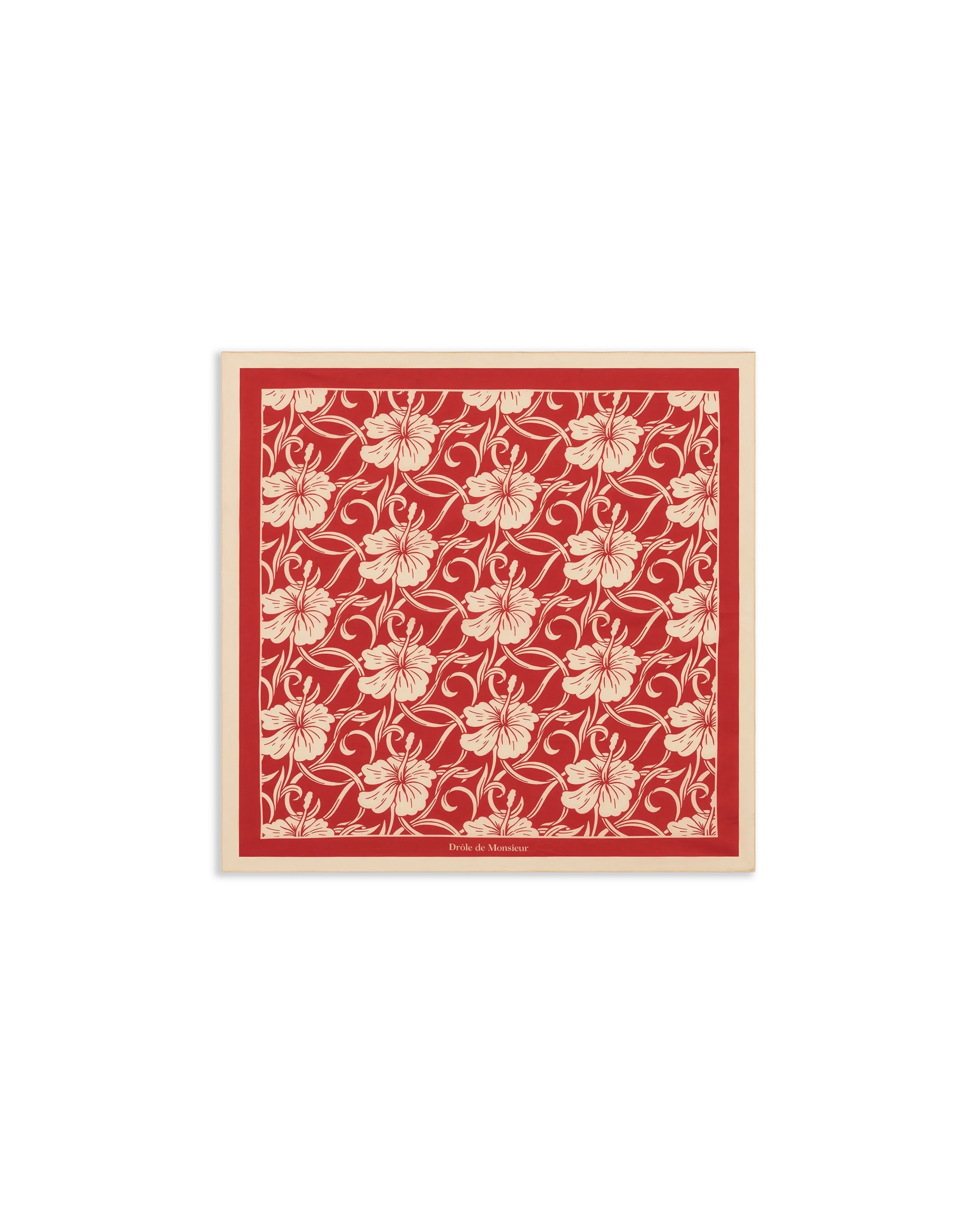 Drôle De Monsieur Hibiscus Foulard rot Baumwolle 60x60