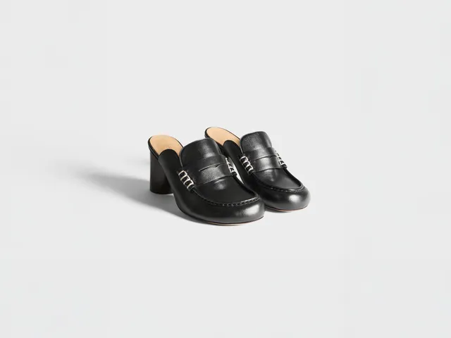 J.W.Anderson Heeled Loafer Mule Pumps Schwarz Leder