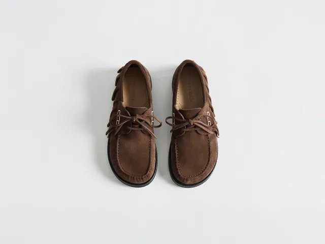 J.W.Anderson Loafer Ruffle Bootsschuh Braun Wildleder Damen