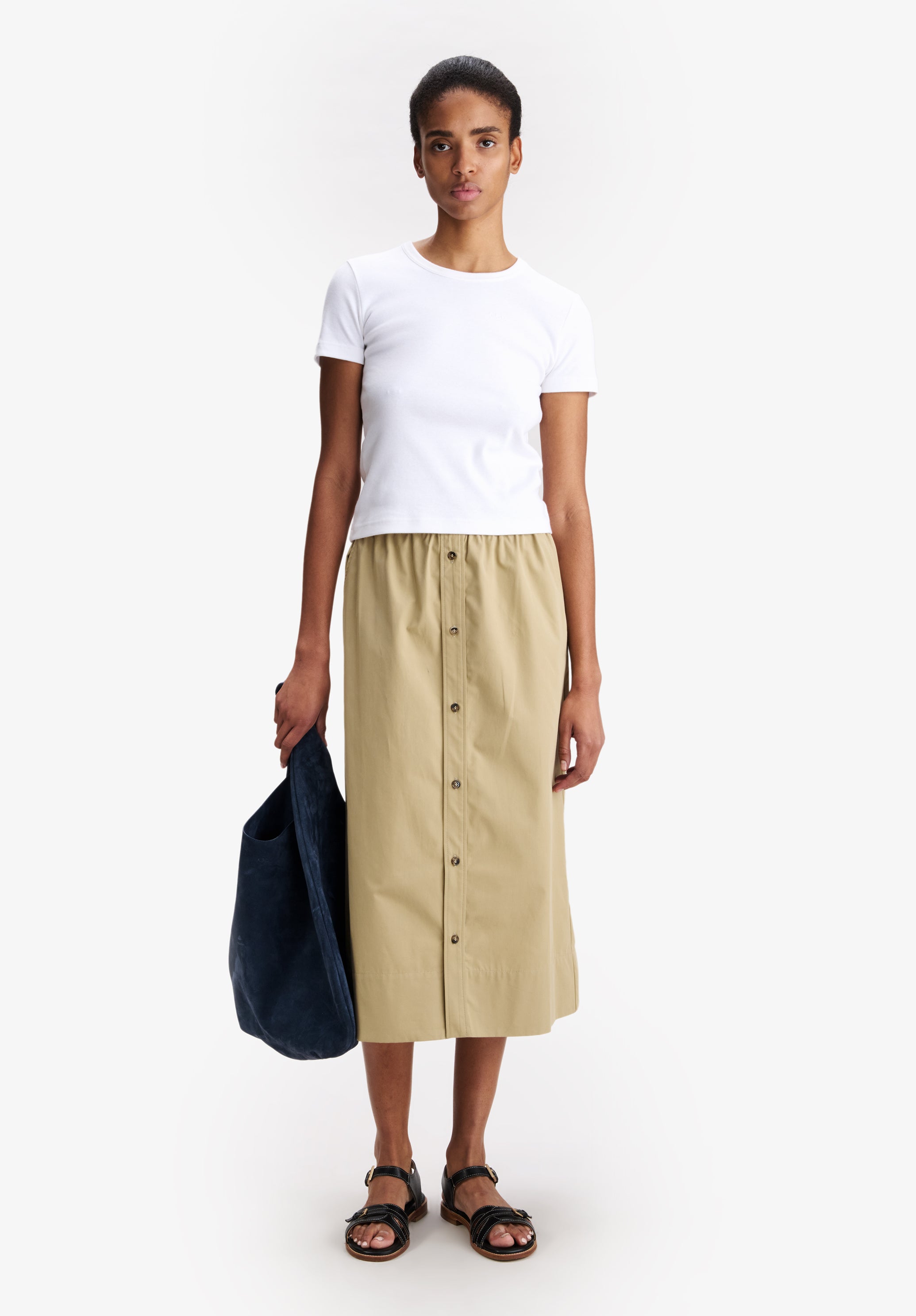 A.P.C. Rock Bio-Baumwolle Beige Lang Wadenlang