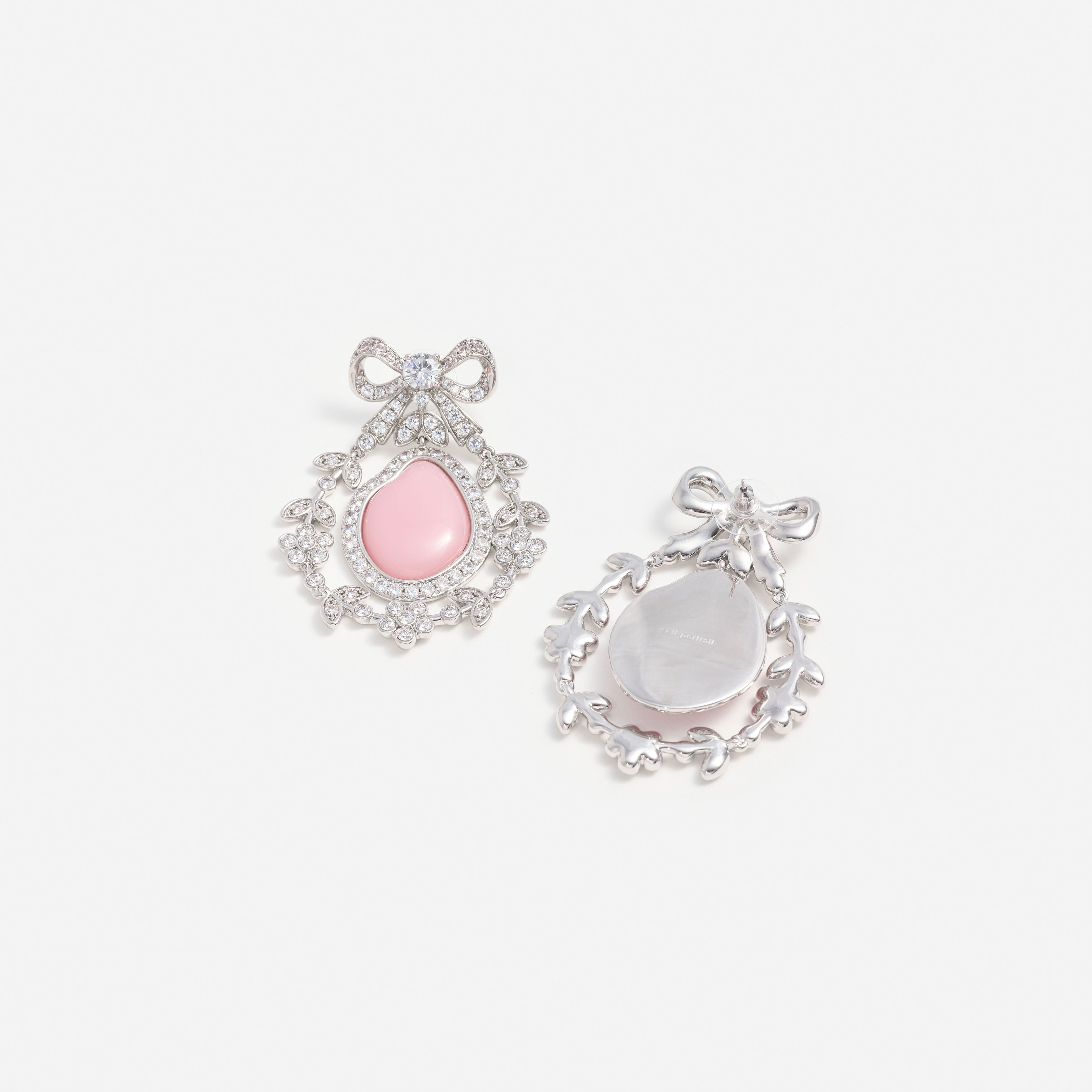 Self Portrait Pink Crystal Bow Ohrringe Rosa Kristall