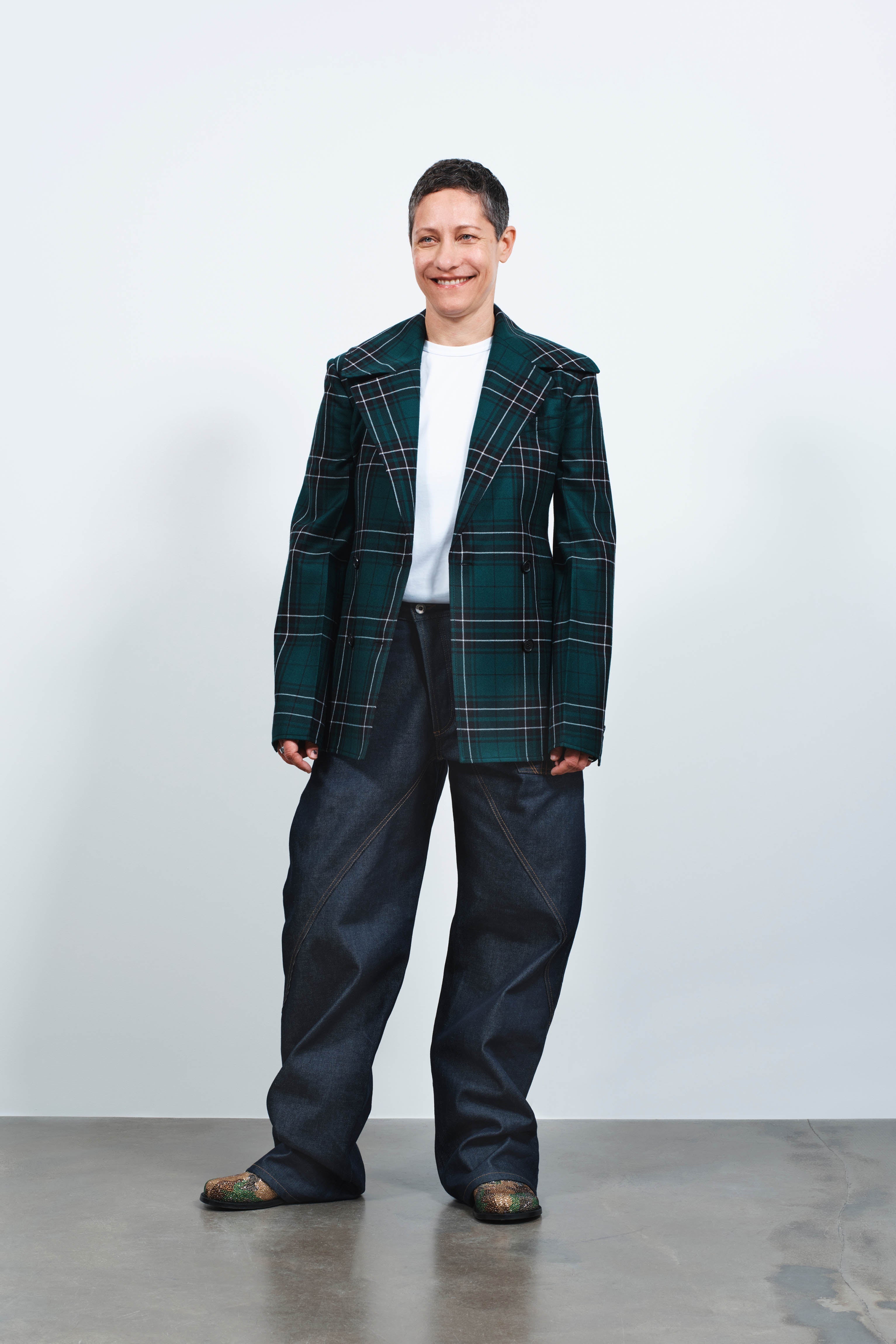 J.W. Anderson Fitted Blazer Damen Forest Green Wolle