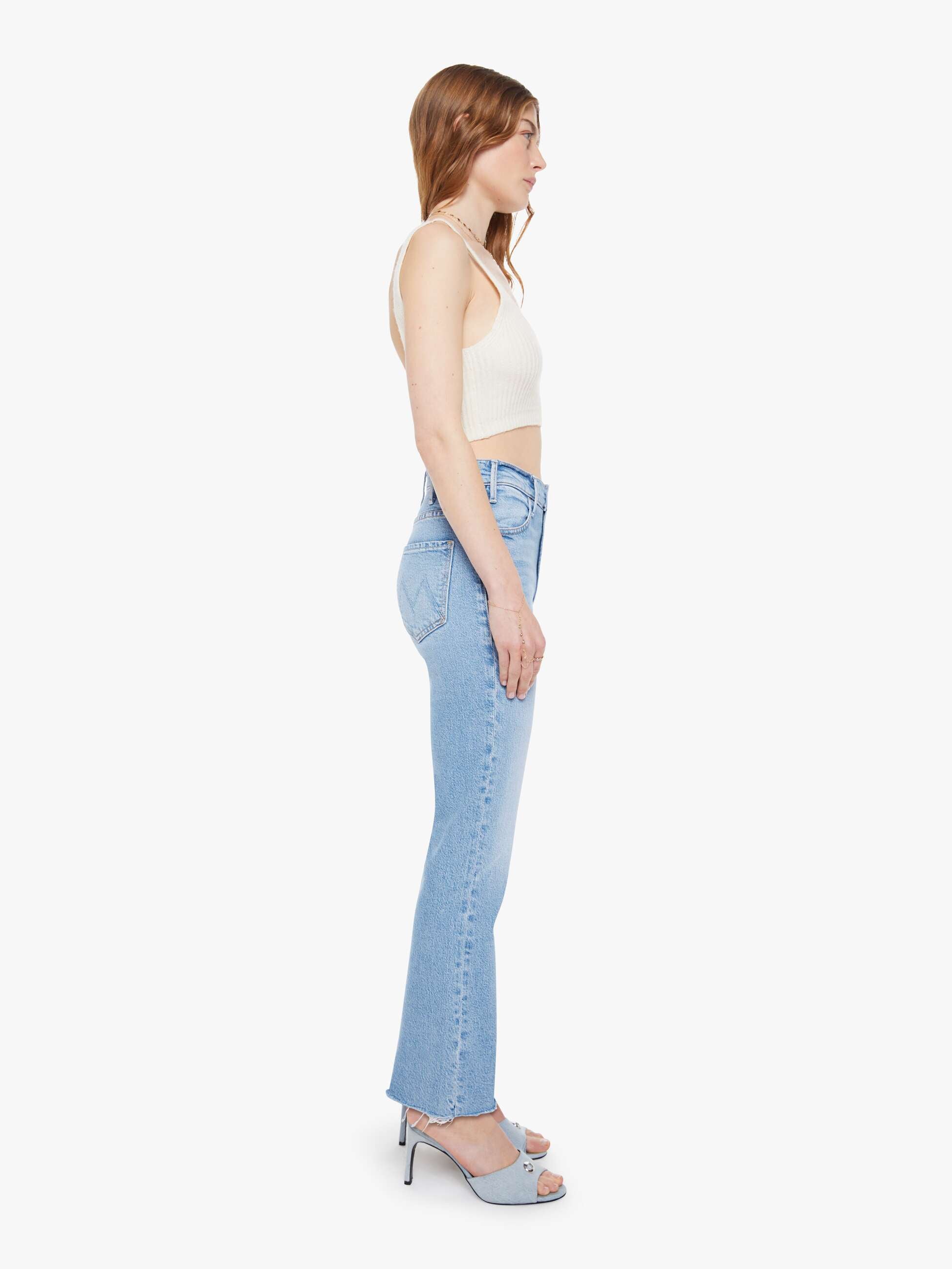 Mother The Hustler Ankle Fray Jeans Sow Surreal Flare