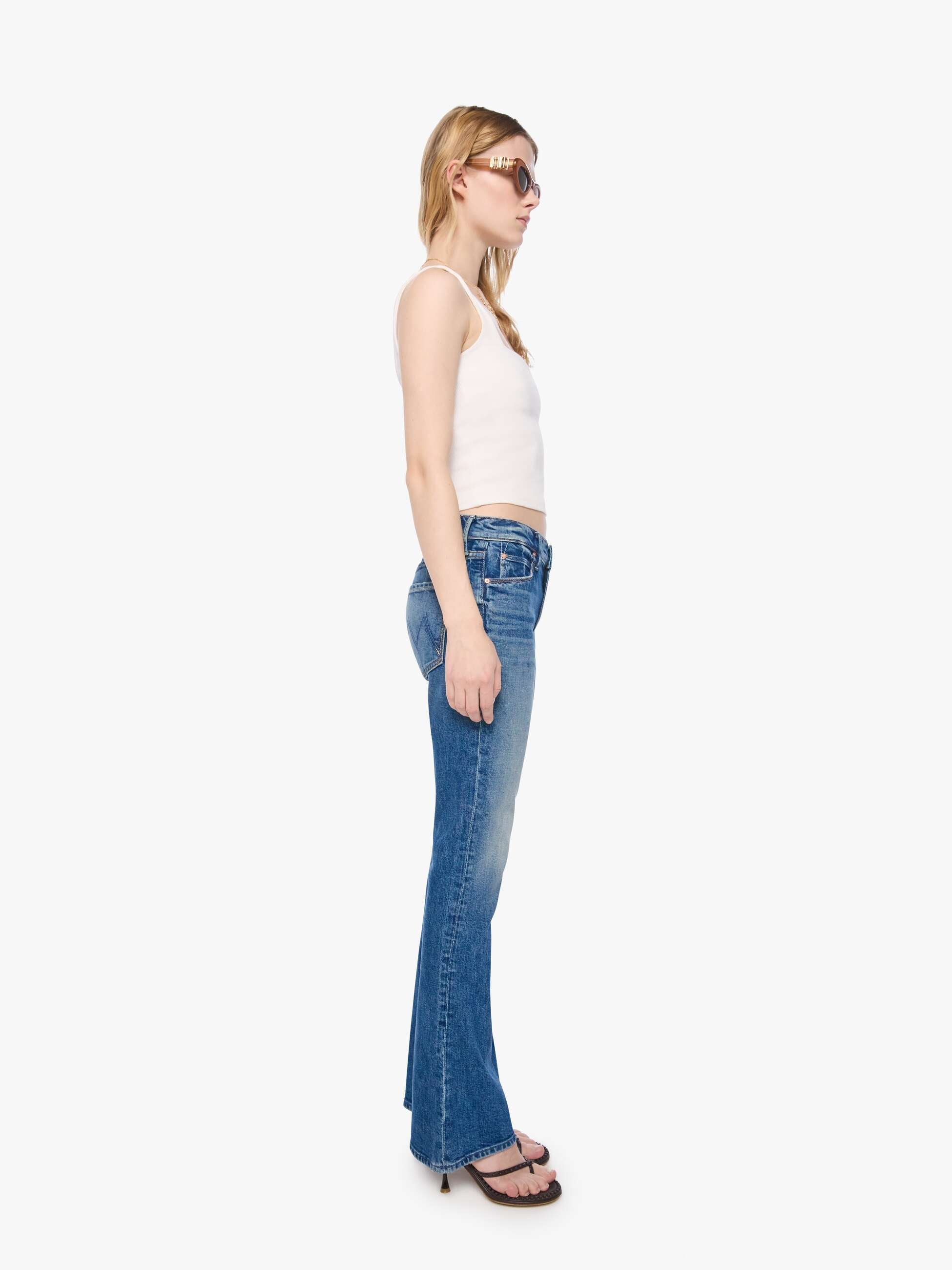 Mother Lil Runaway Flare Jeans On A Roll Mid Rise