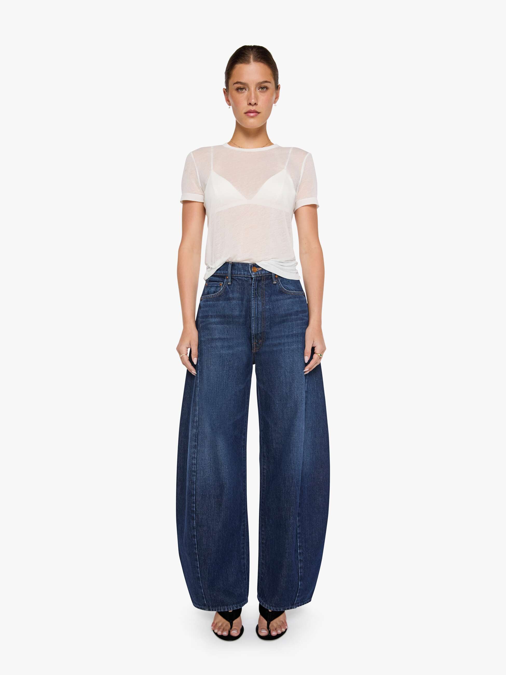 Mother Snacks Spoonful Wide Leg Jeans Fresh Squeezed